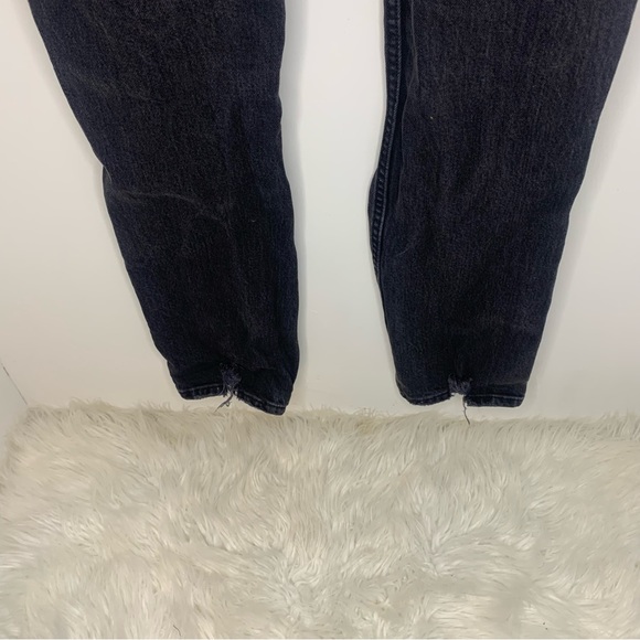 Abercrombie & Fitch Black The 90’s Straight Ultra High Rise Distressed Jeans 25 - Picture 7 of 7